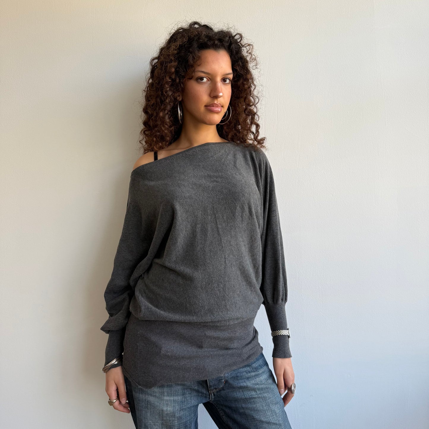 Dark grey slouchy knit - Size M