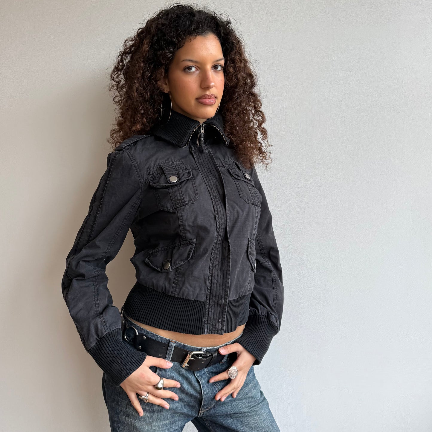 Black cargo jacket - Size S