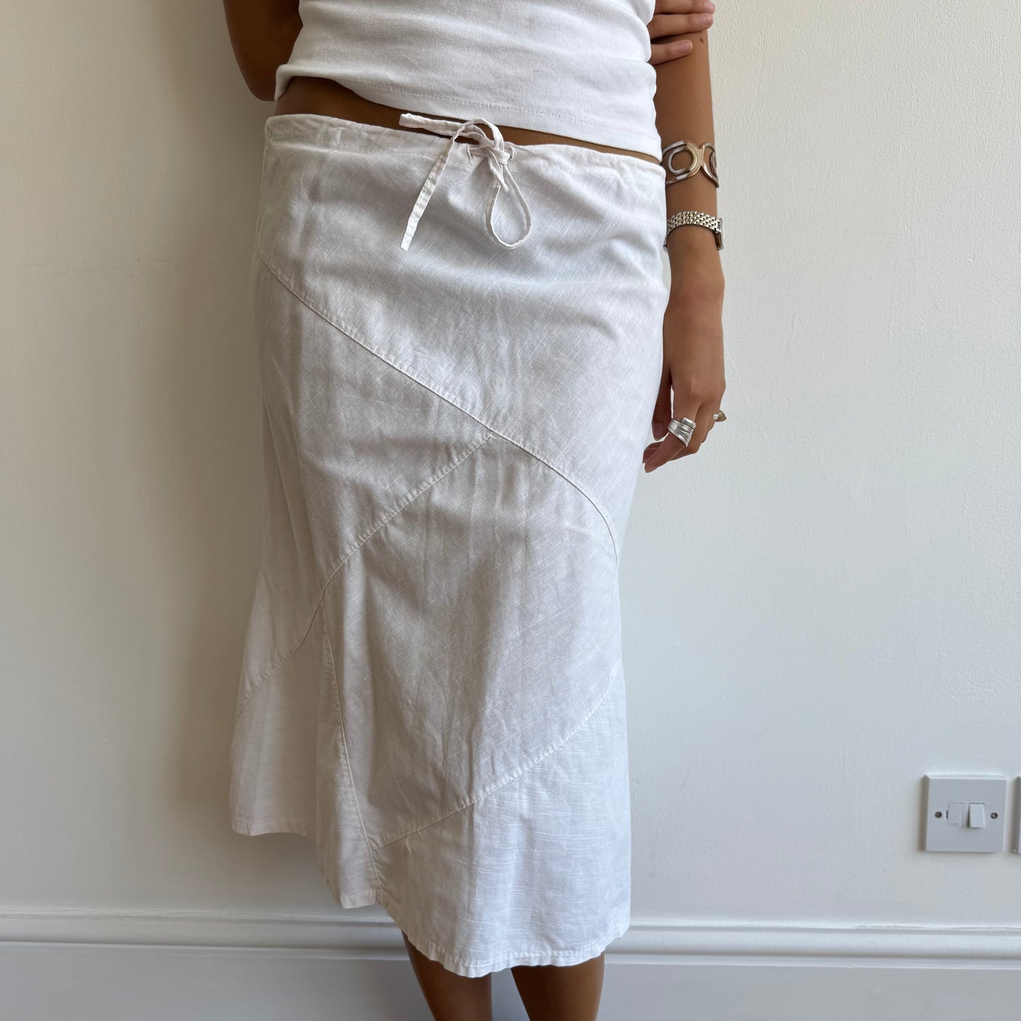 White linen midi skirt - Size S/M