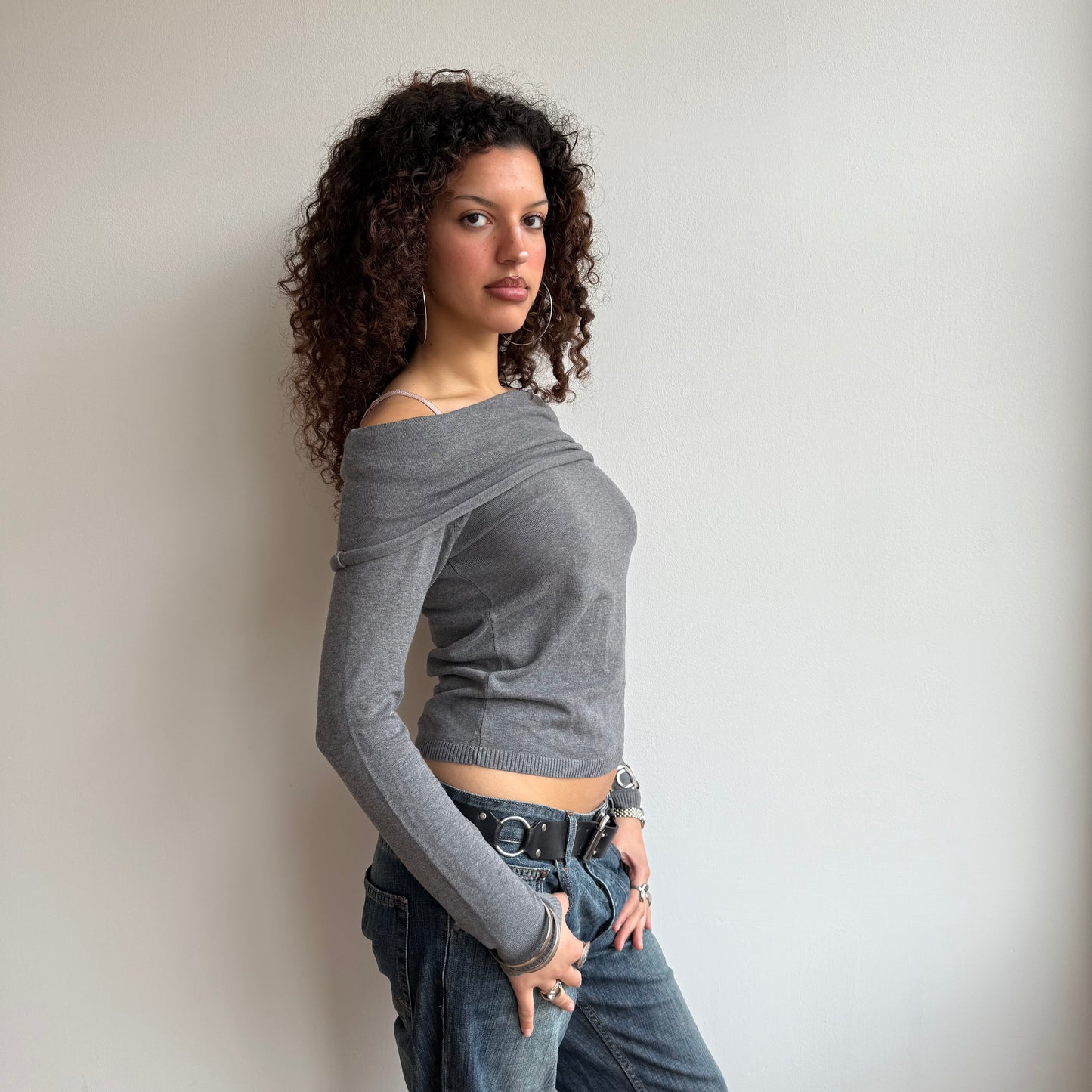 Grey Bardot knit - Size S