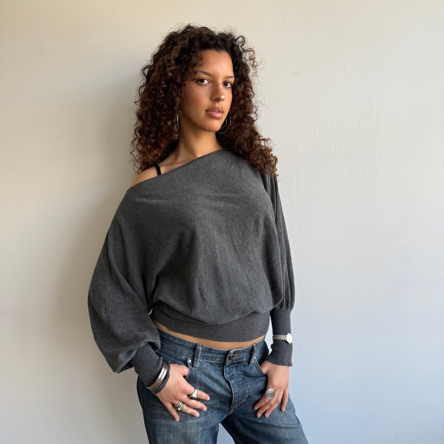 Dark grey slouchy knit - Size M