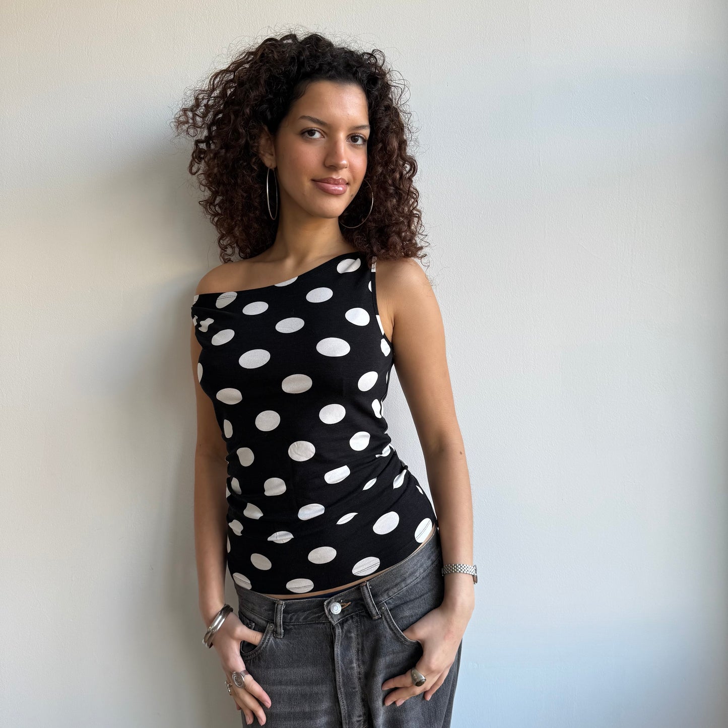 Large polka dot top - Size S