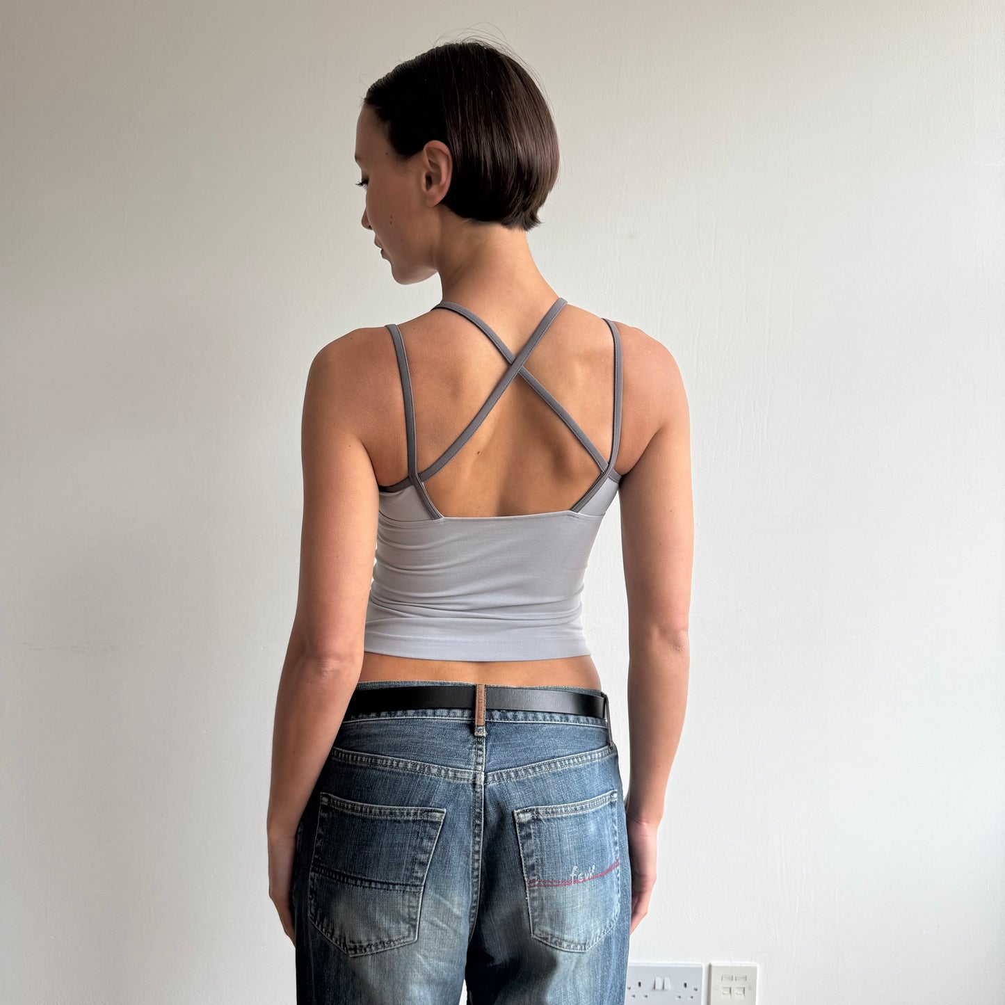 Grey Adidas racer back top - Size XS