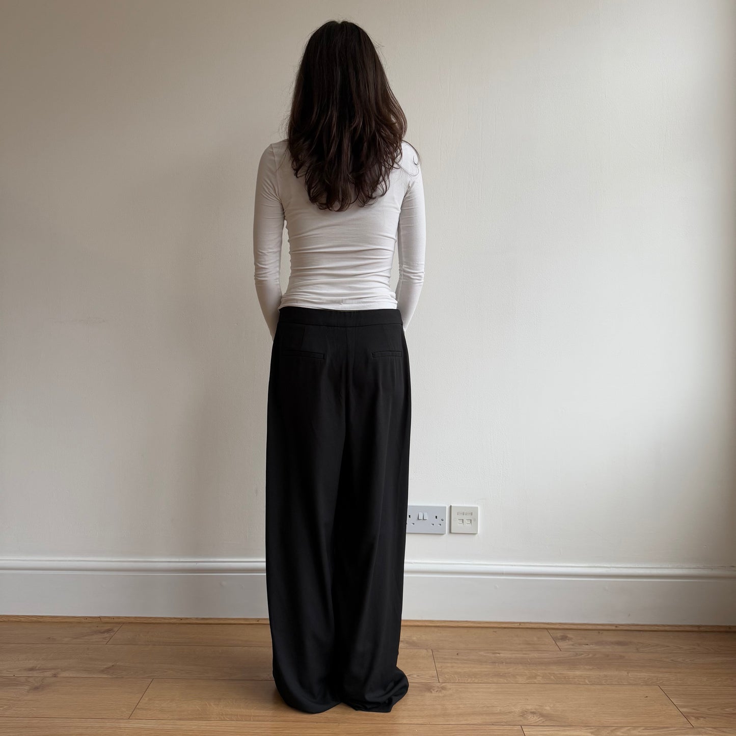 Black wrap front trousers - Size S