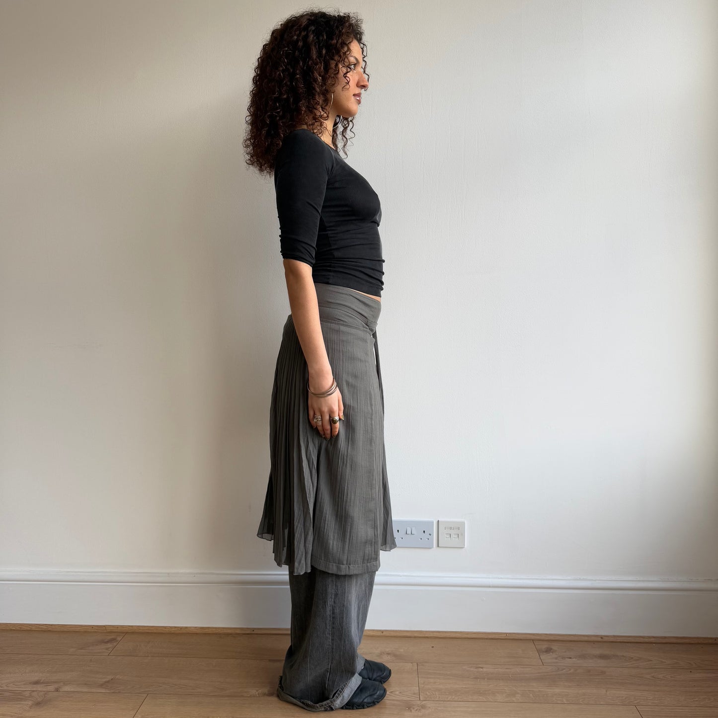 Grey plisse skirt - Size S
