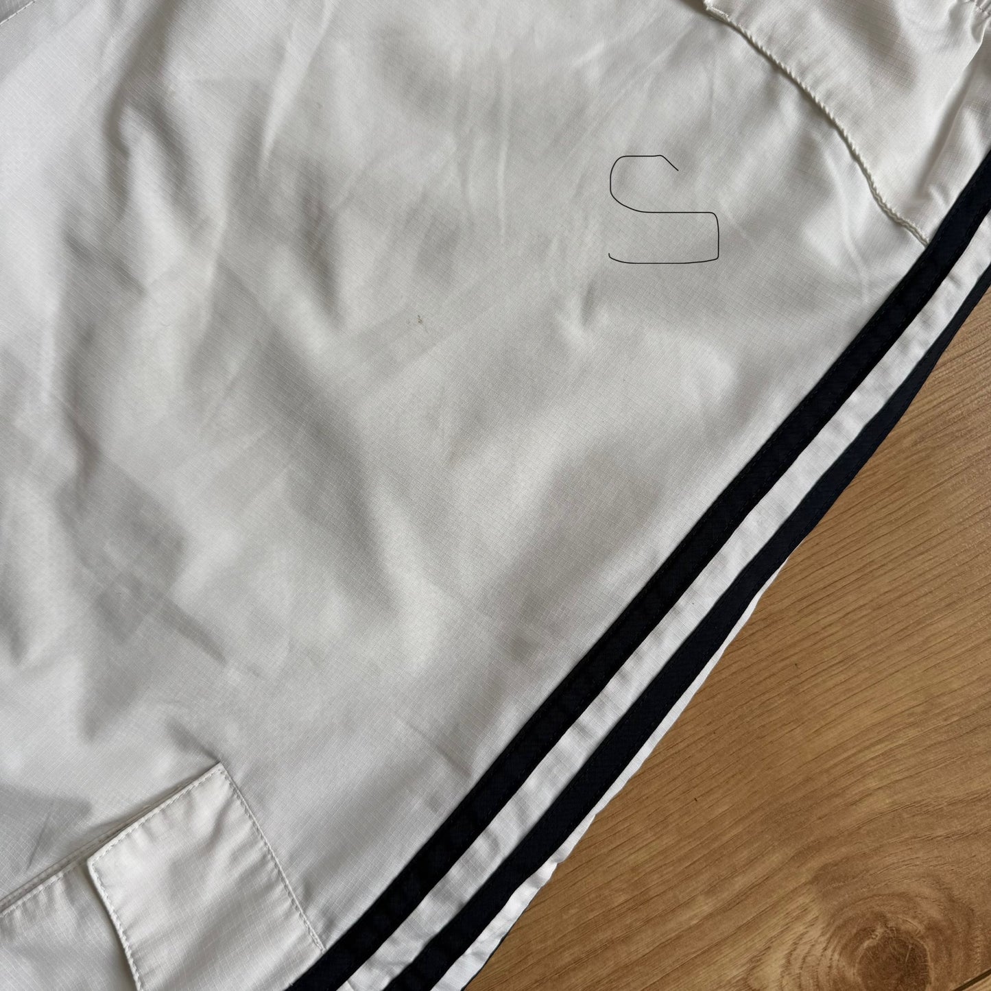 White Adidas cargo capris - Size S + M