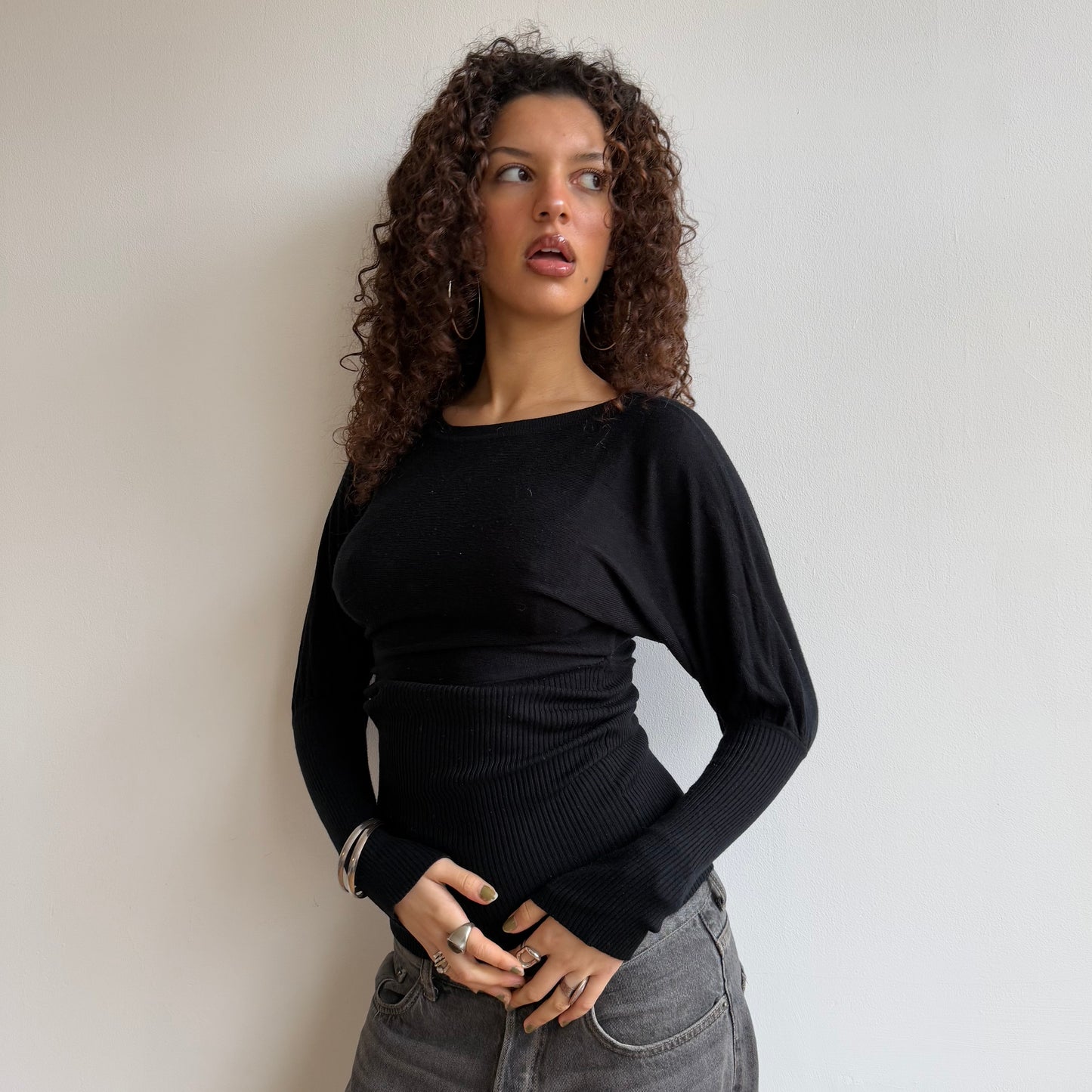 Black slouchy knit - Size M