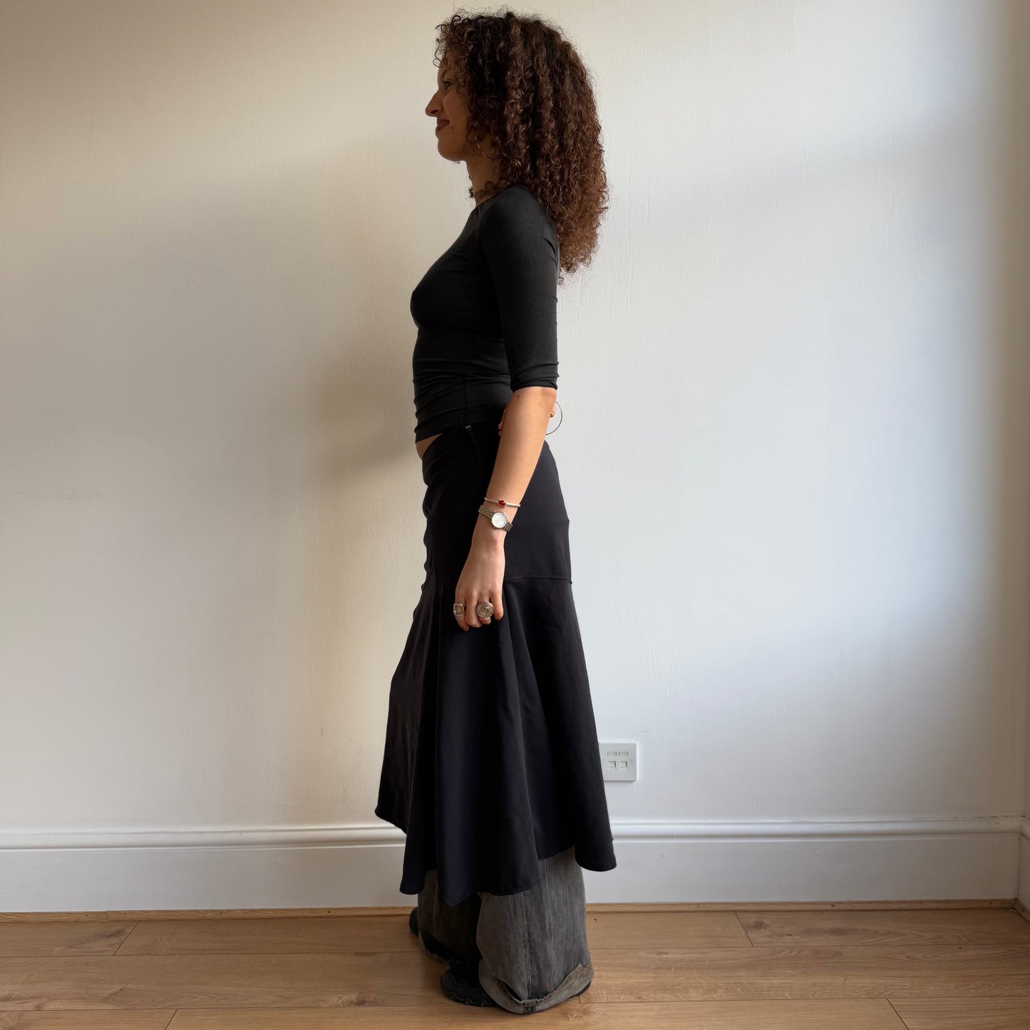 Navy midi skirt - Size L