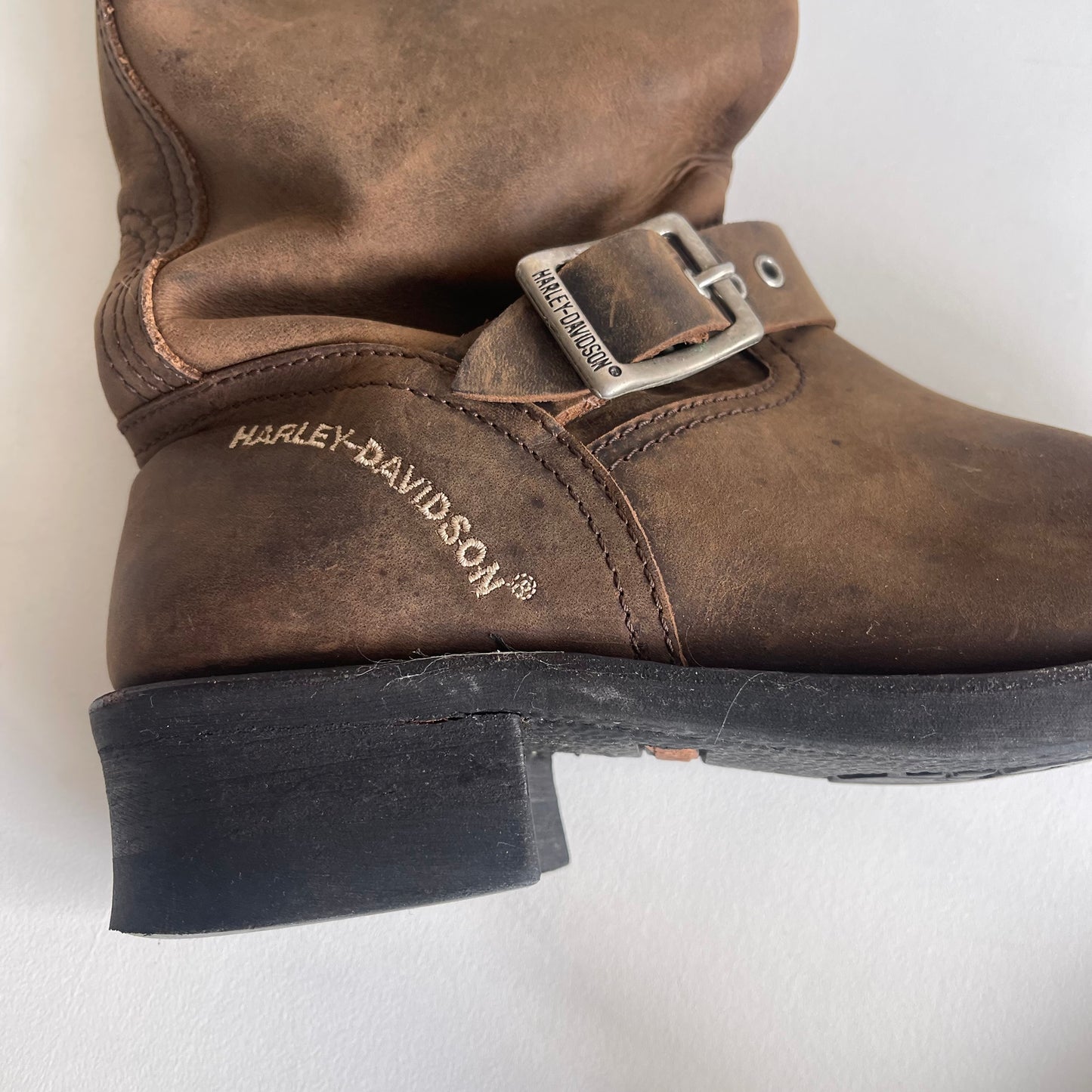 Brown Harley Davidson boots - Size UK5 (Pair 1)