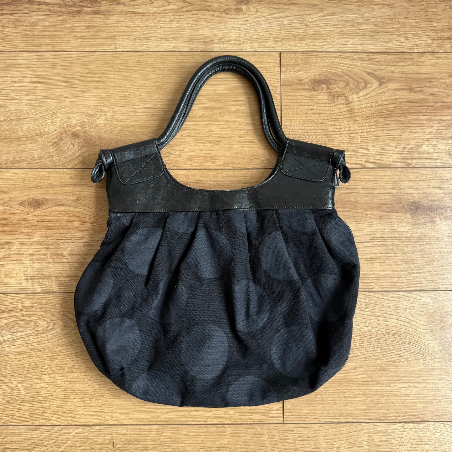 Black polka dot bag - OS
