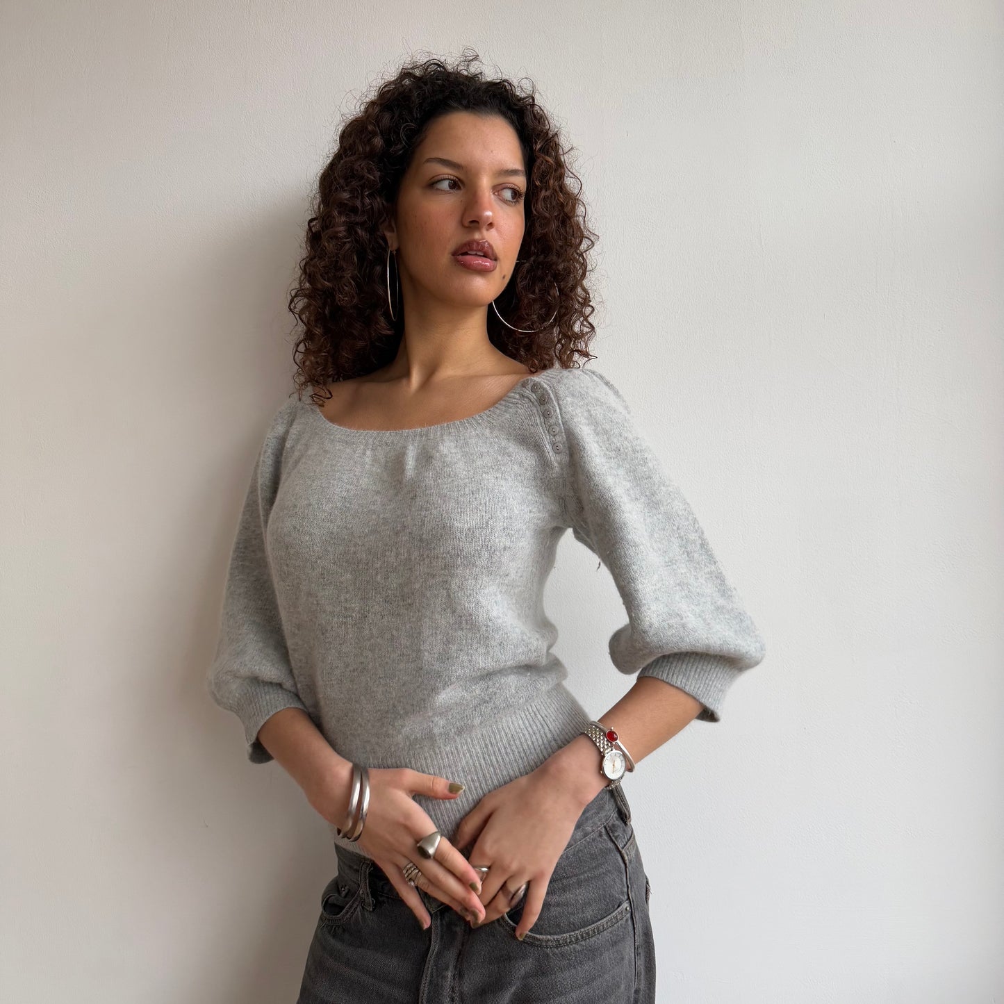 Grey batwing knit - Size S