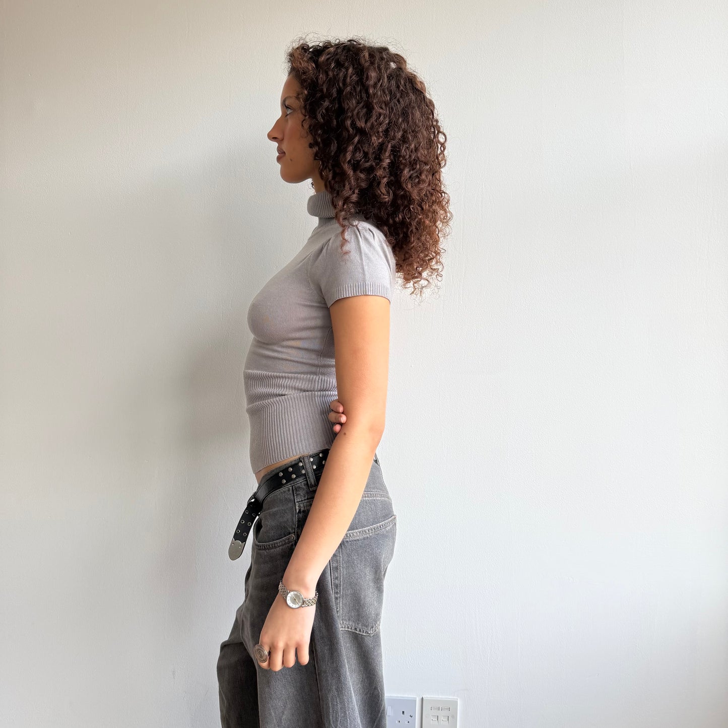 Grey sleeveless roll neck - Size S