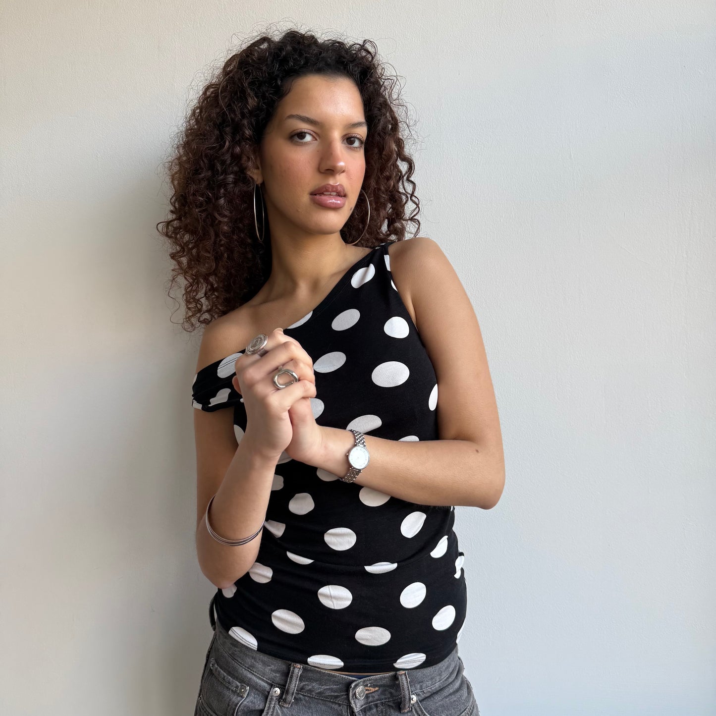 Large polka dot top - Size S