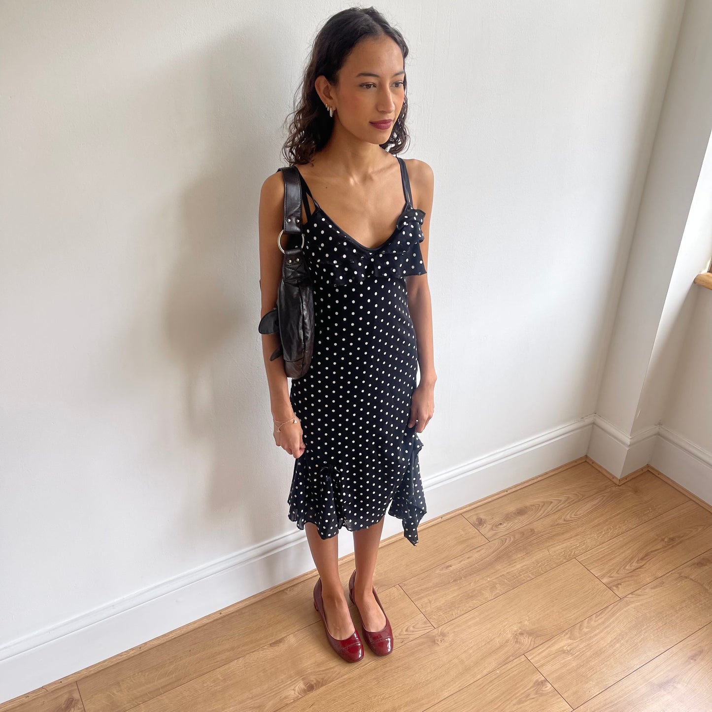 Polka dot ruffle dress - Size S