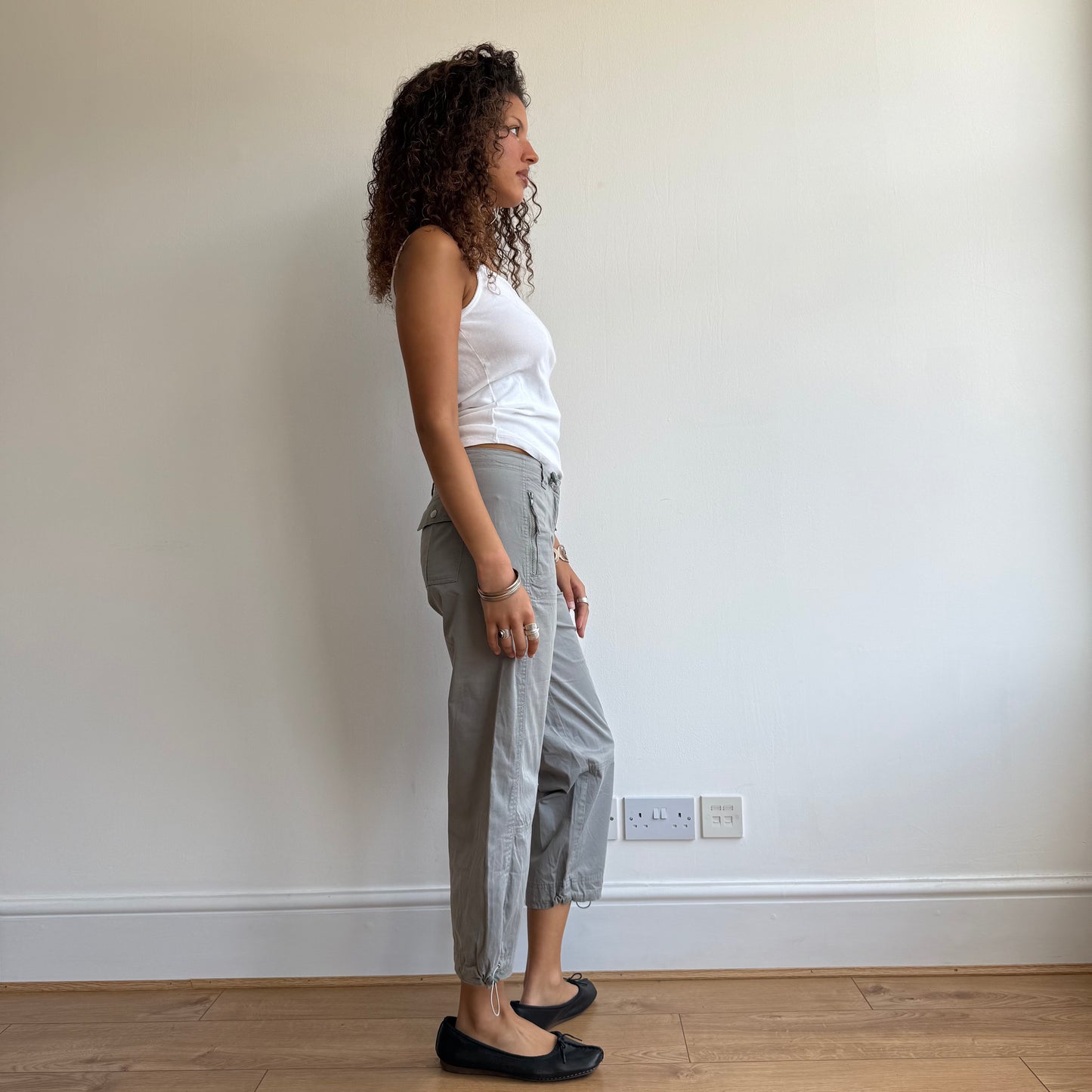 Green toggle capris - Size M