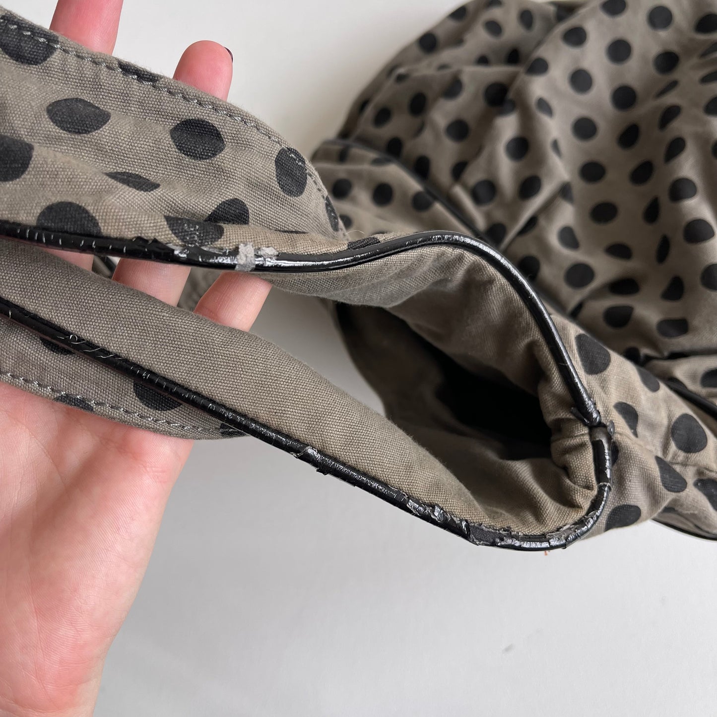 Khaki polka dot bag - OS