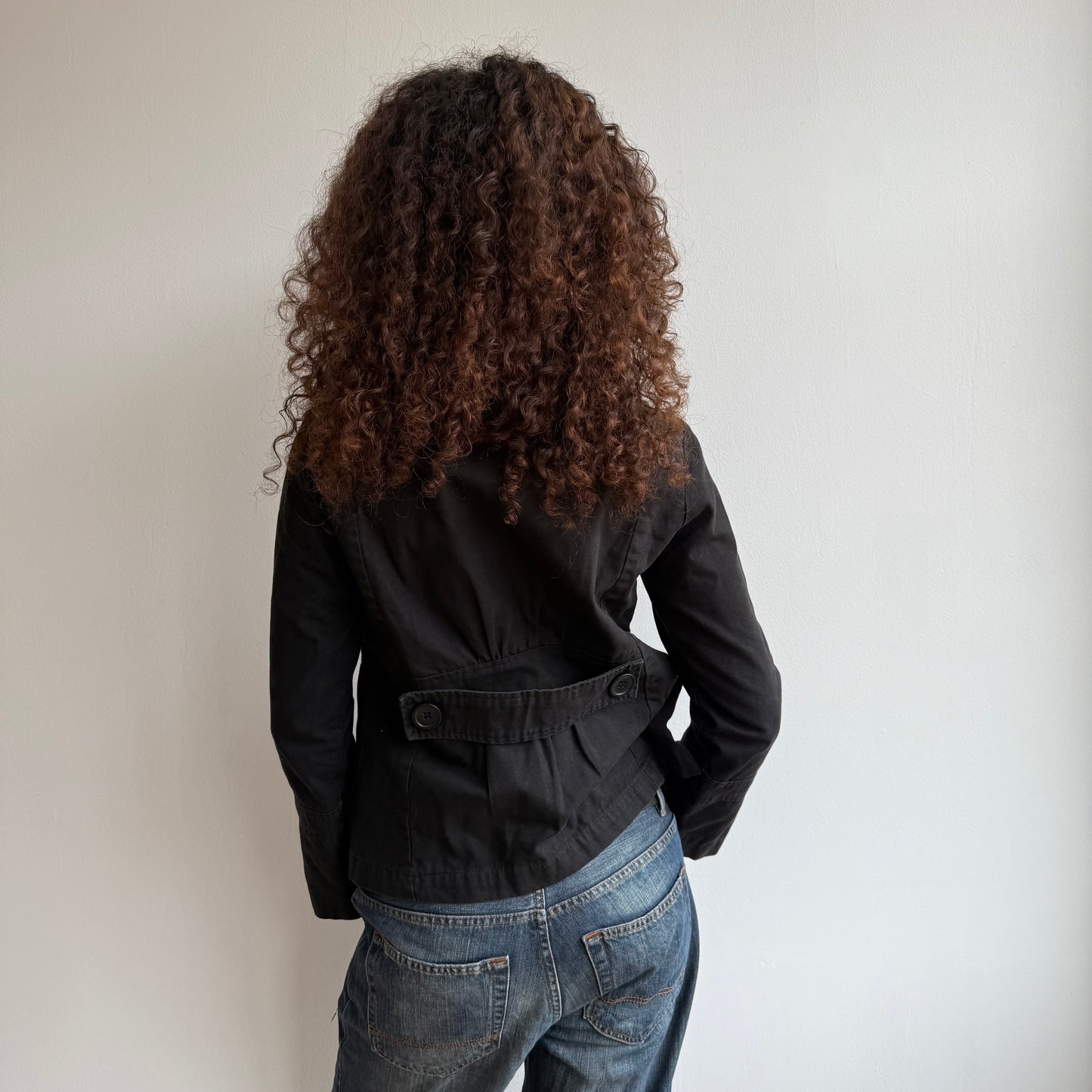 Black double breasted peacoat - Size S