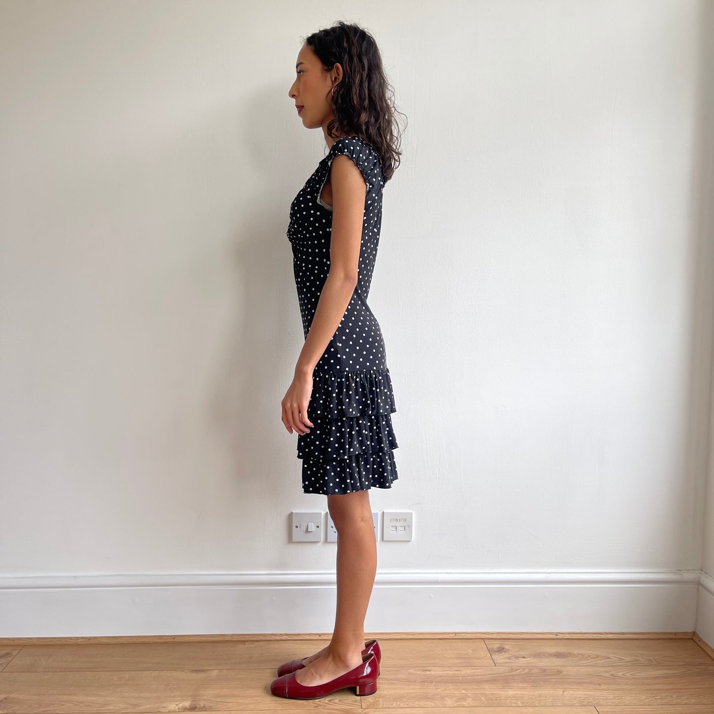 Morgan polka dot rara dress - Size S