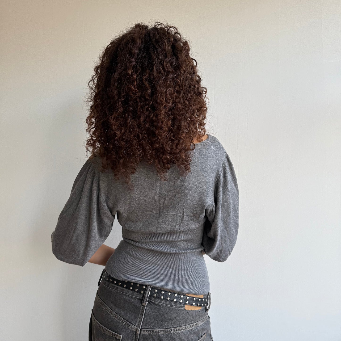 Grey batwing crop knit - Size S