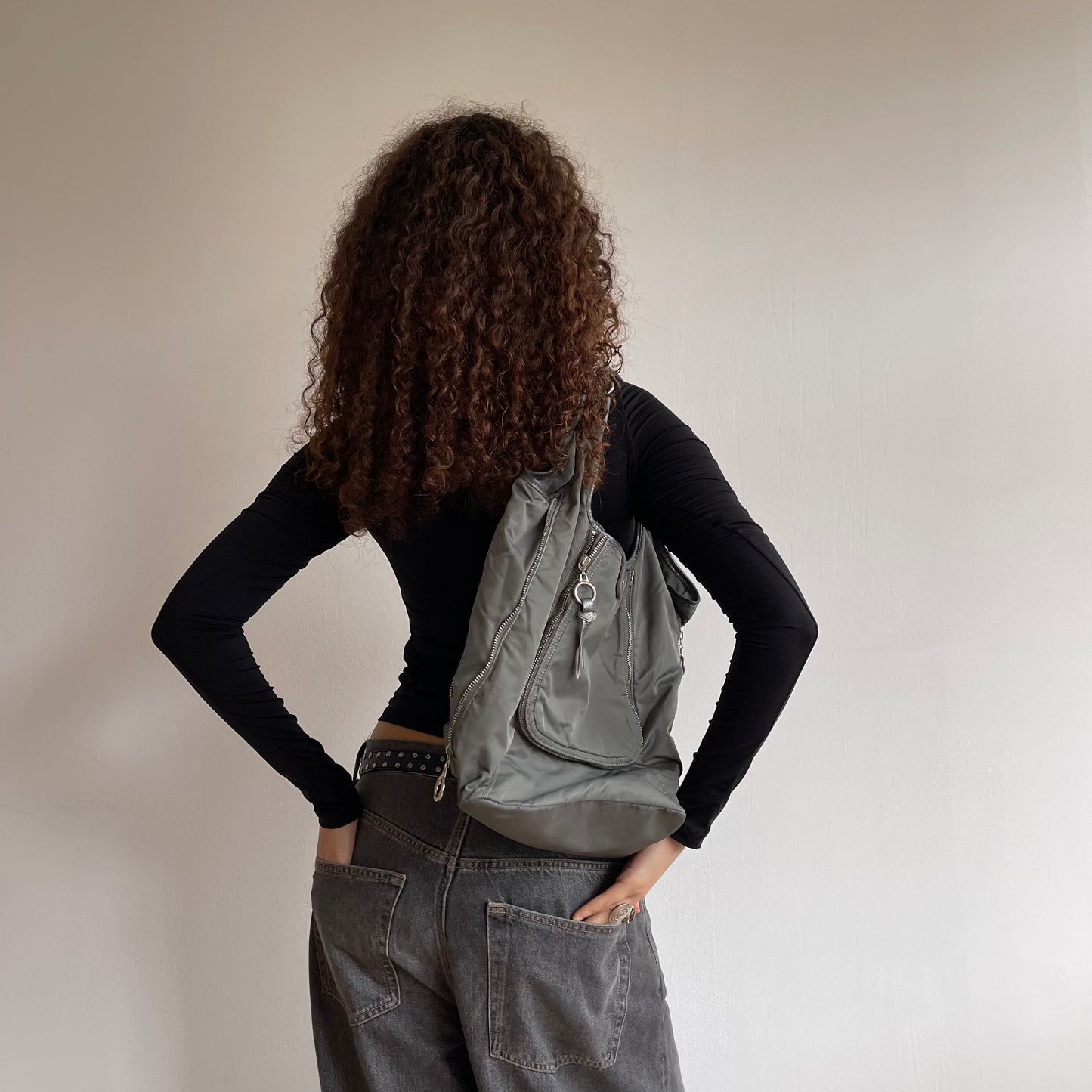 Grey gorpcore bag