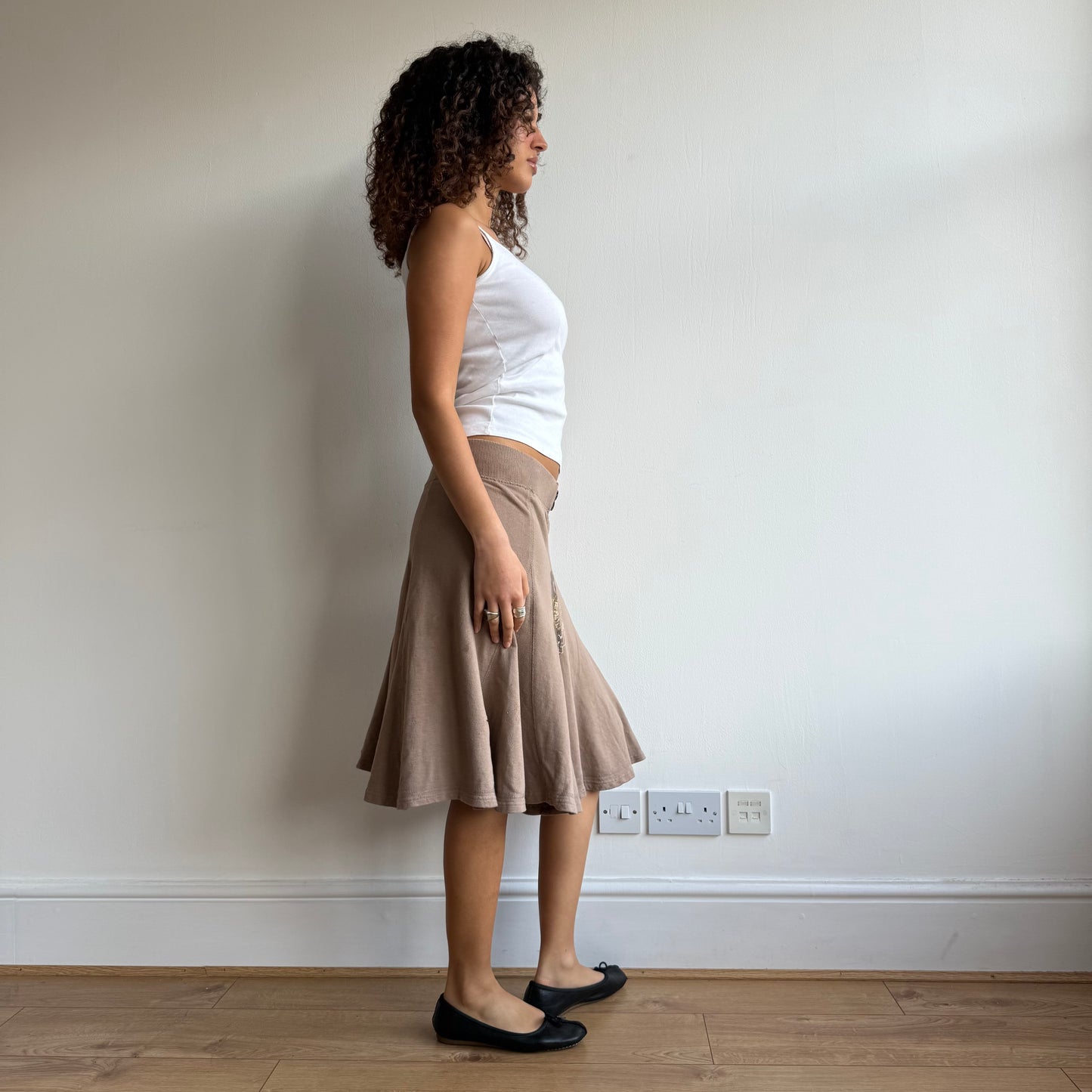 Brown cargo sweatshirt skirt - Size S
