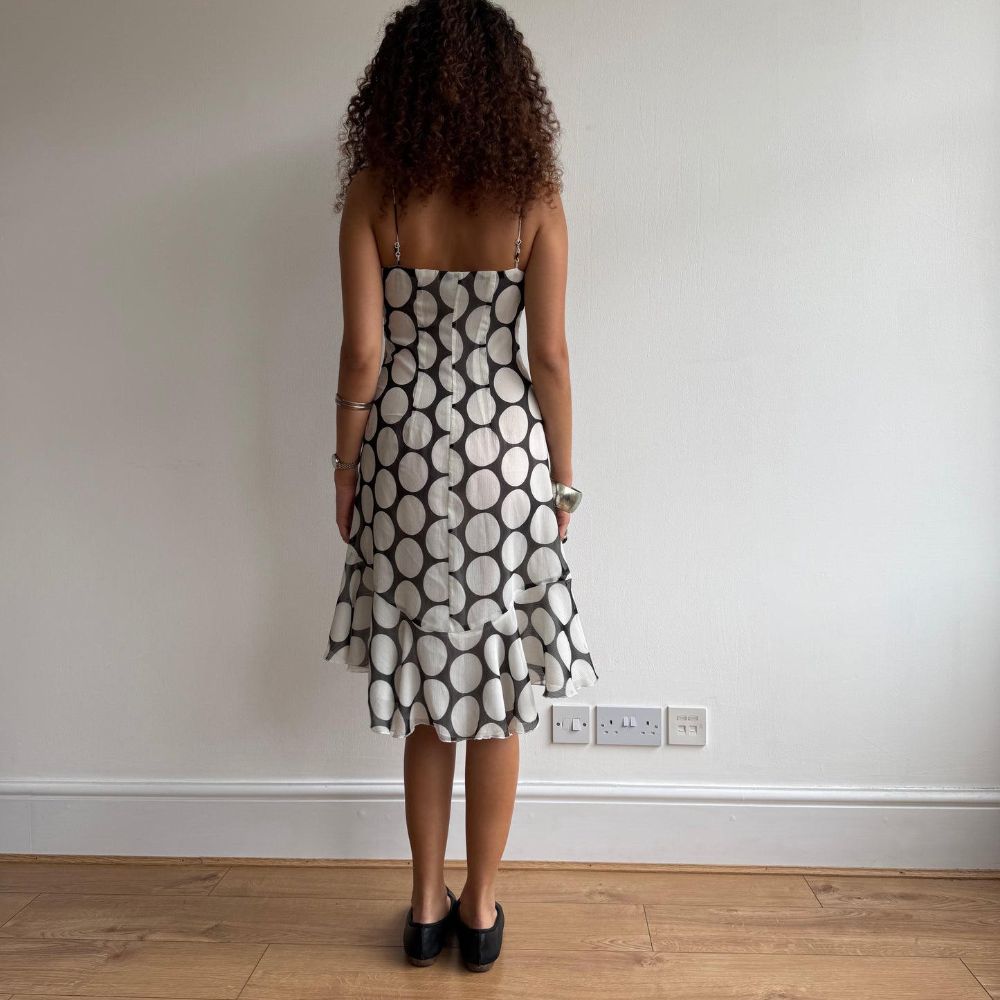 Polka dot chiffon dress - Size S