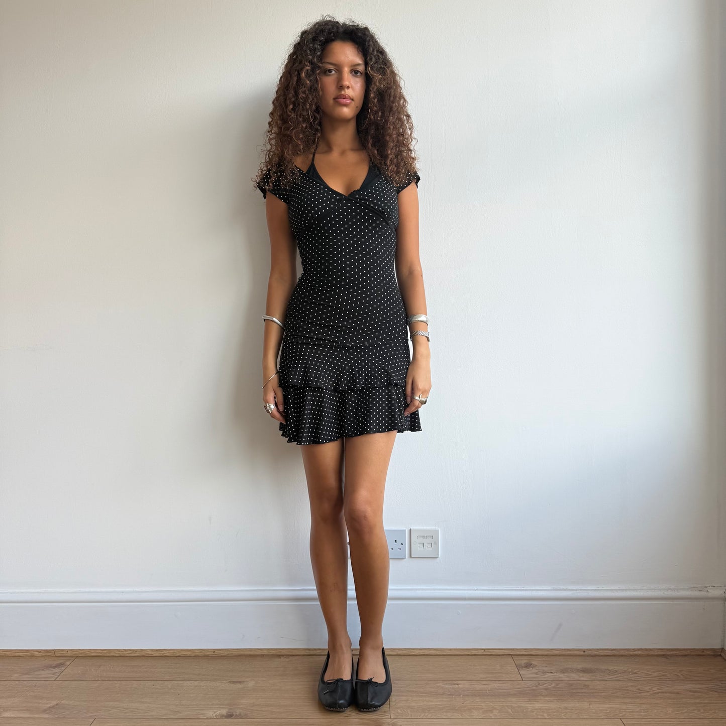 Polka dot milkmaid dress - Size S