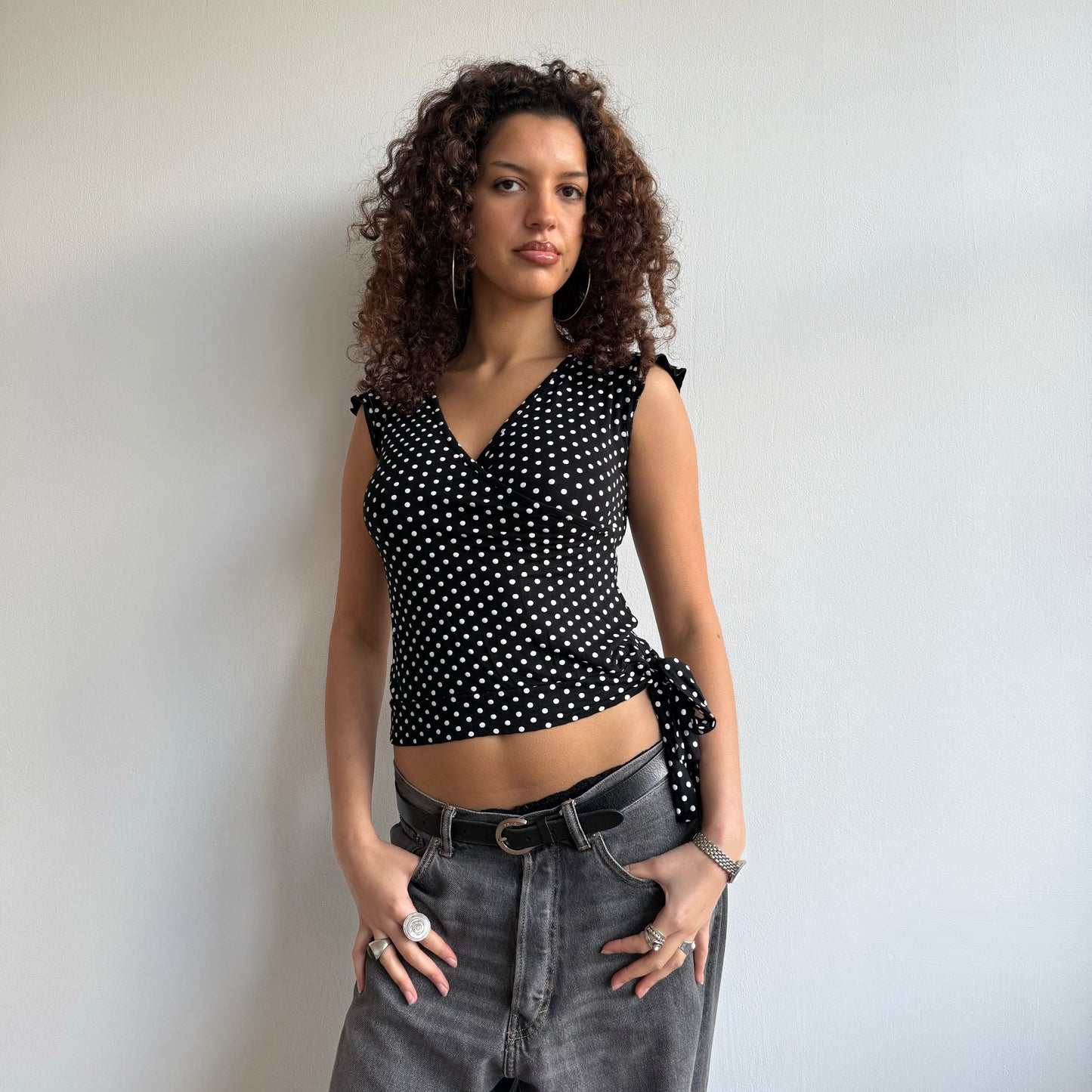Polka dot wrap top - Size S