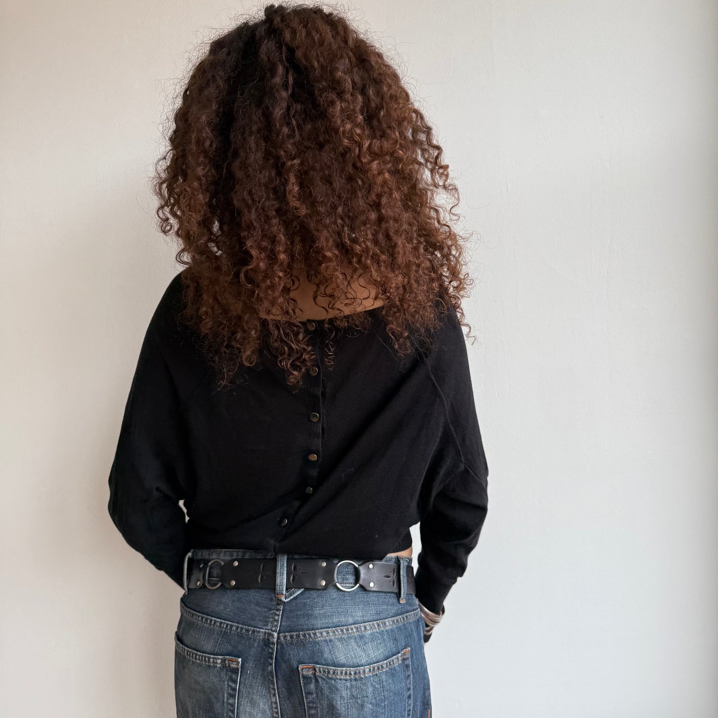 Black slouchy batwing knit - Size S