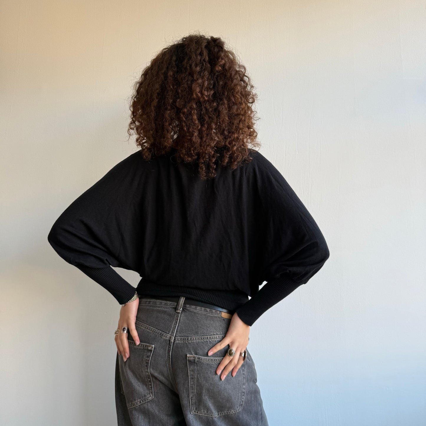 Black slouchy knit - One Size