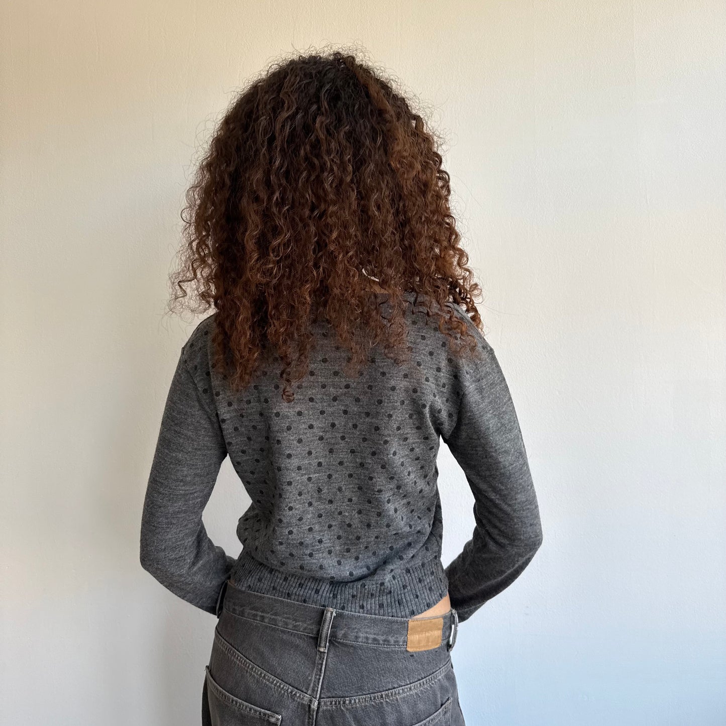 Grey polka dot cardigan - Size S