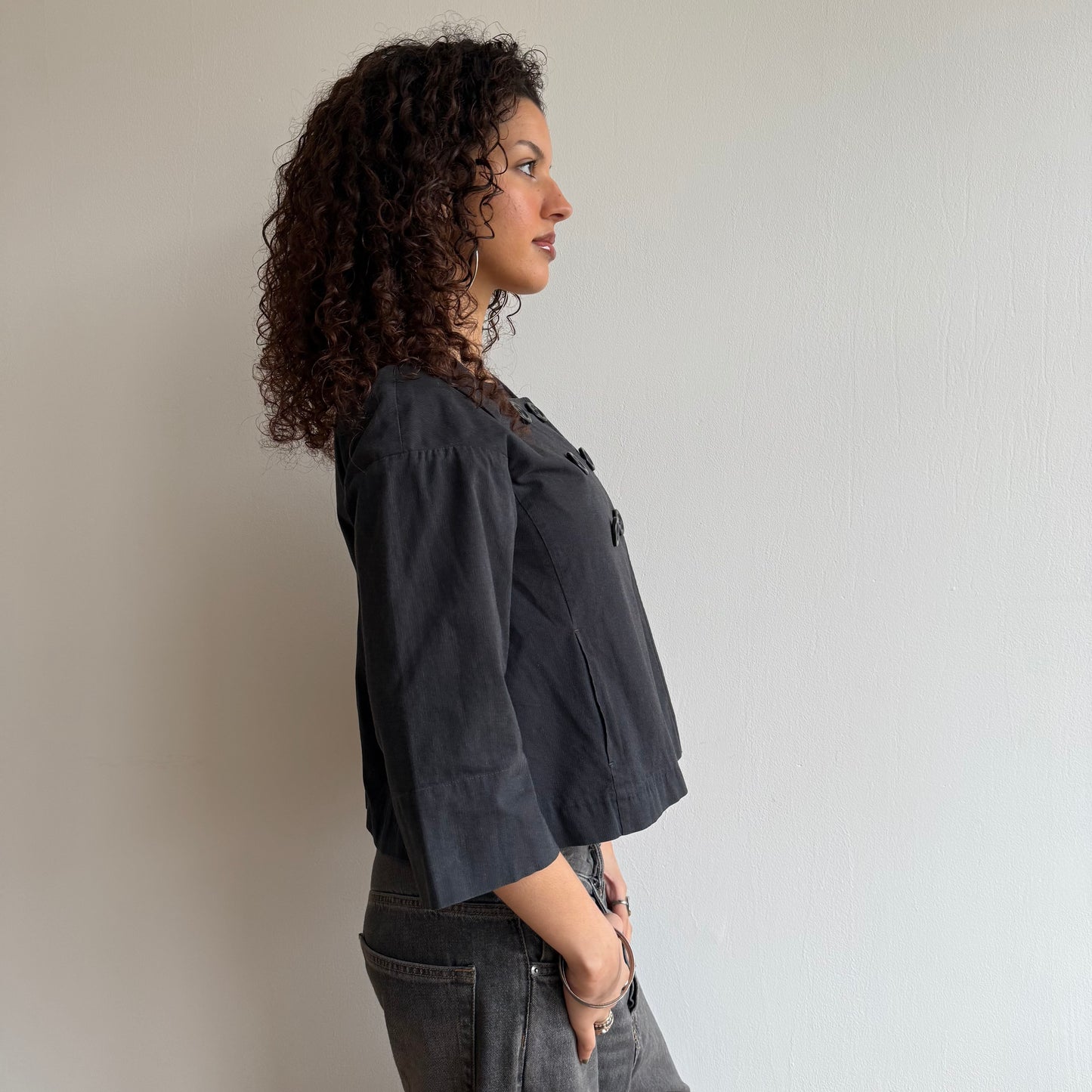 Navy buttonpeacoat - Size M