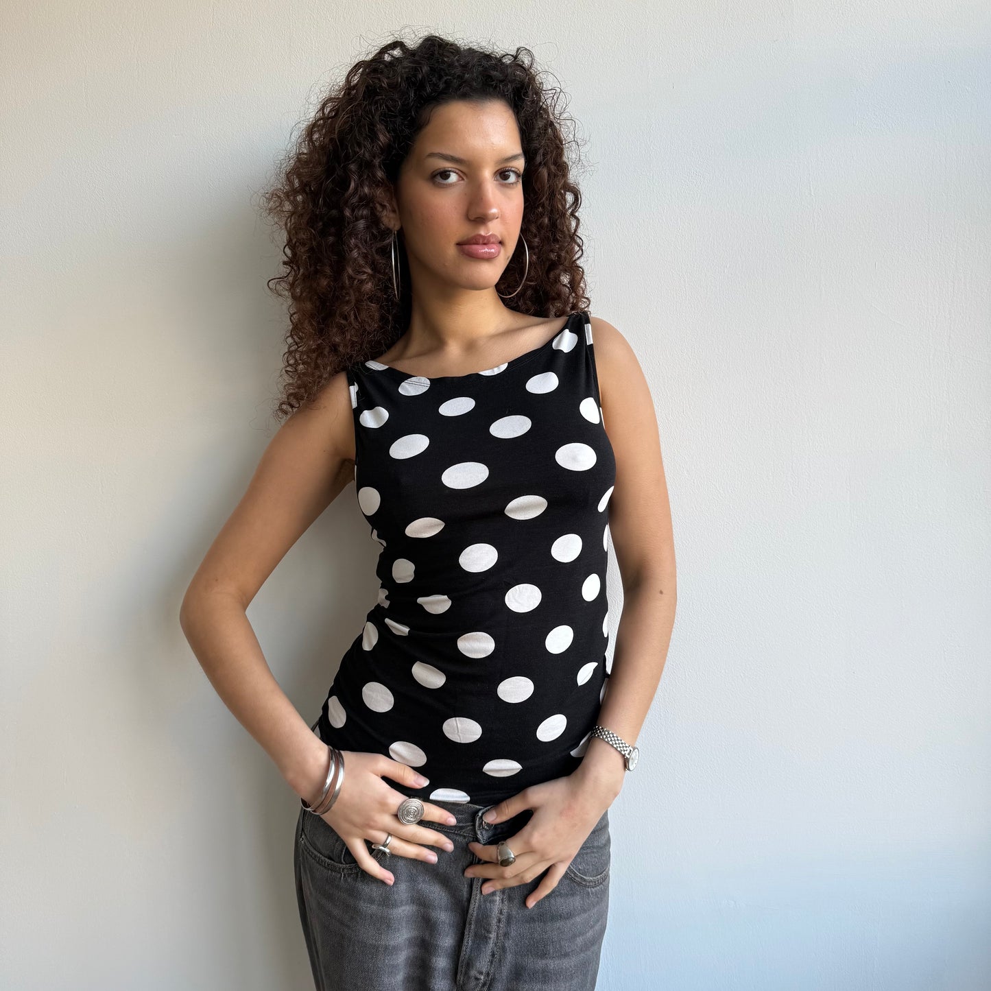 Large polka dot top - Size S