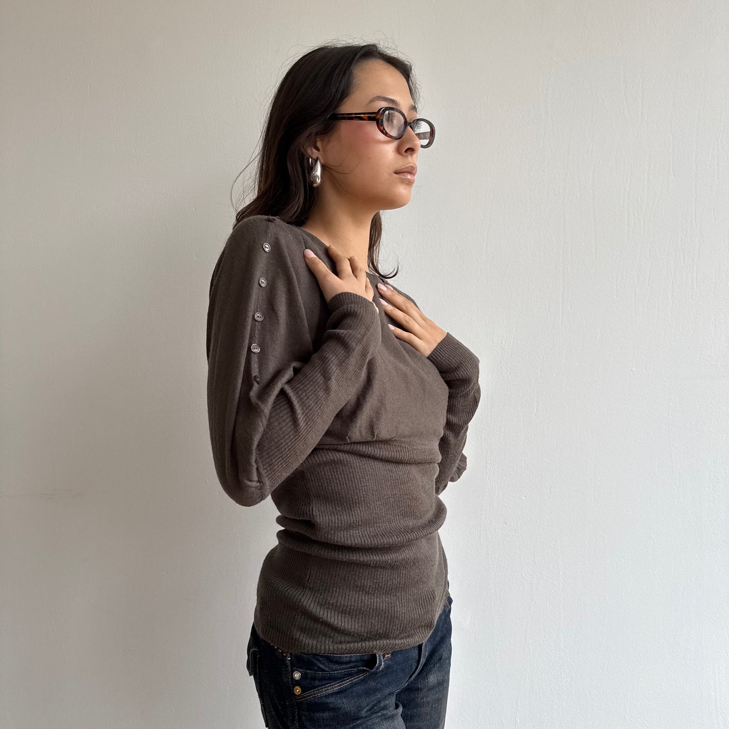 Brown slouchy jumper - Size S