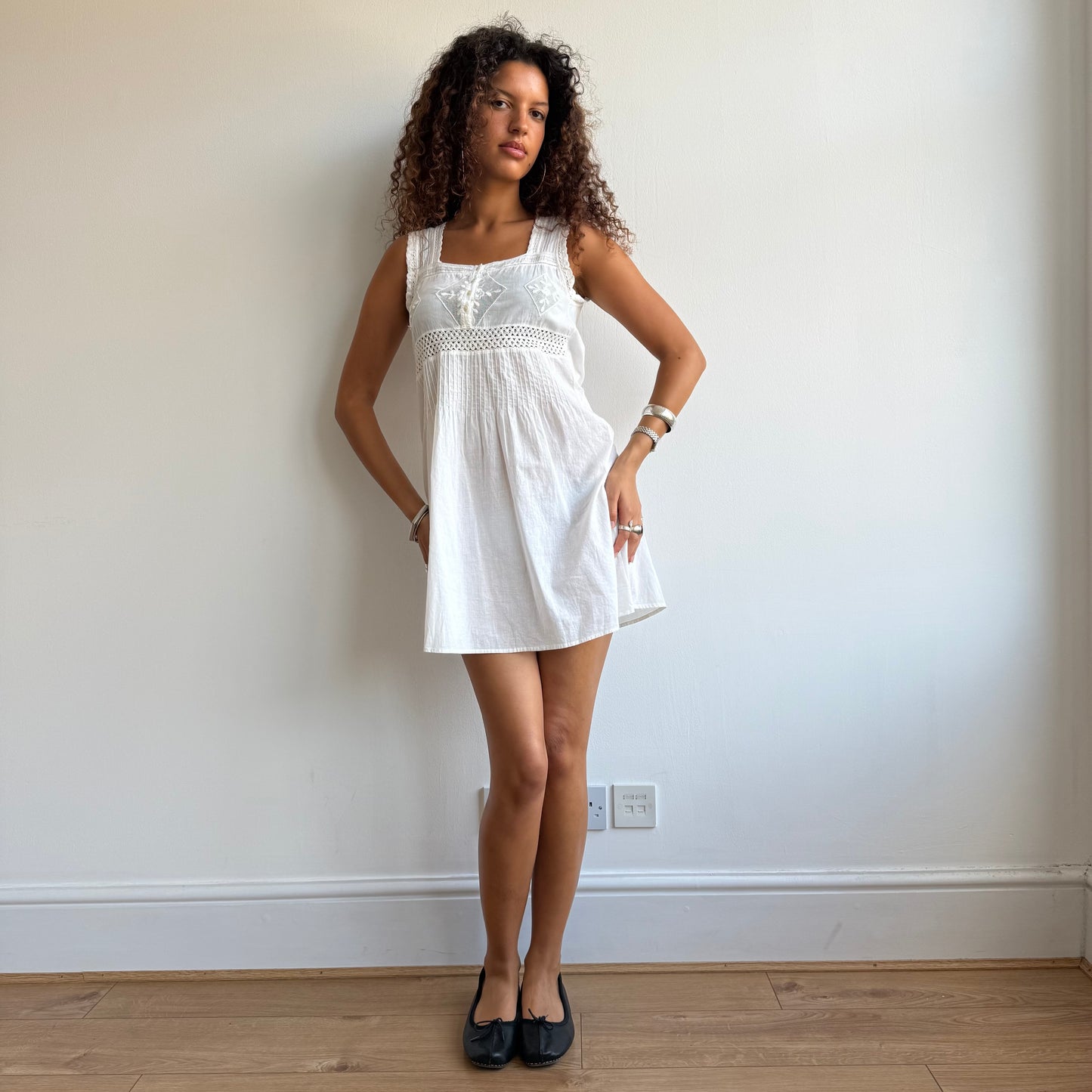 White lace babydoll dress - Size S