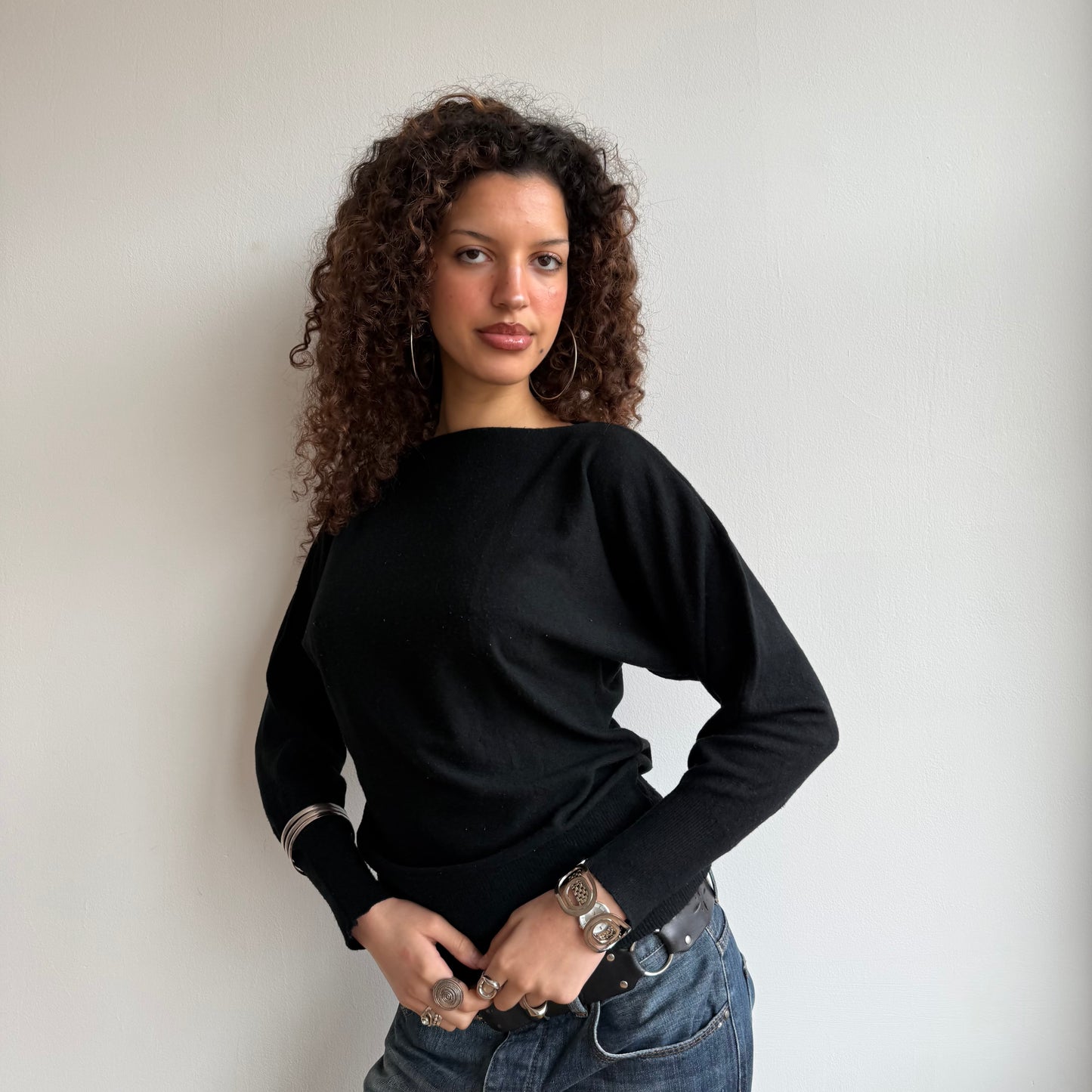 Black slouchy knit (4) - Size S