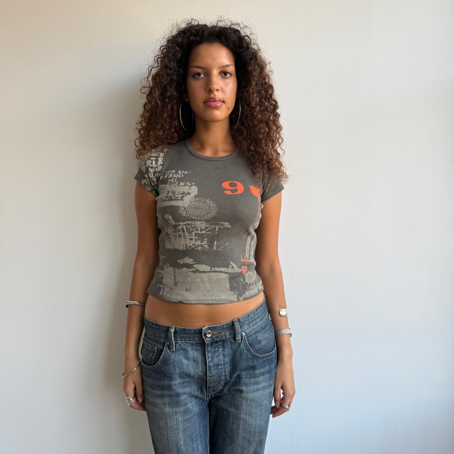 Khaki graphic t-shirt - Size S