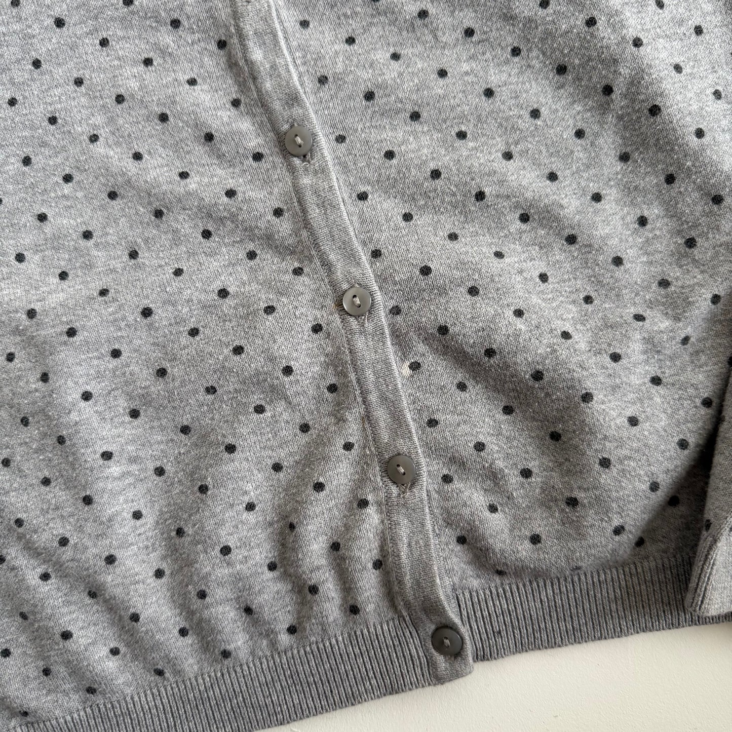 Grey polka dot cardi - Size S