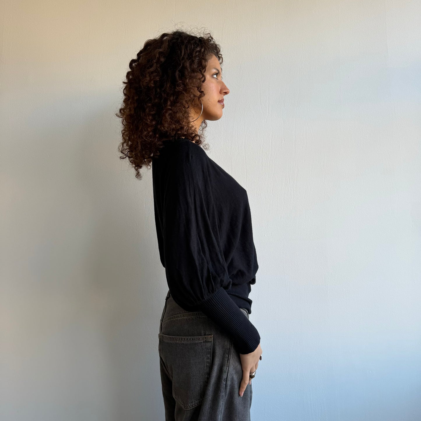 Black slouchy knit - One Size