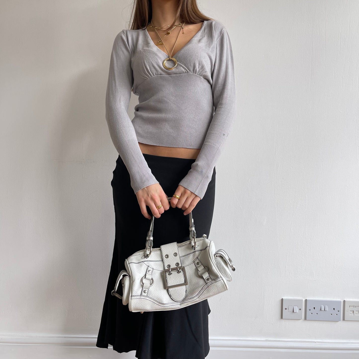 White buckle mini bag