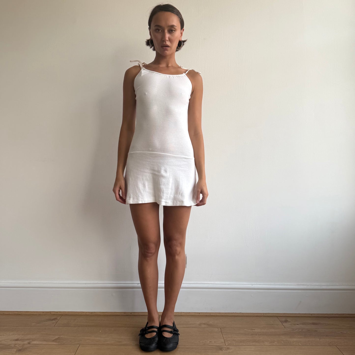 White beaded mini dress - Size S