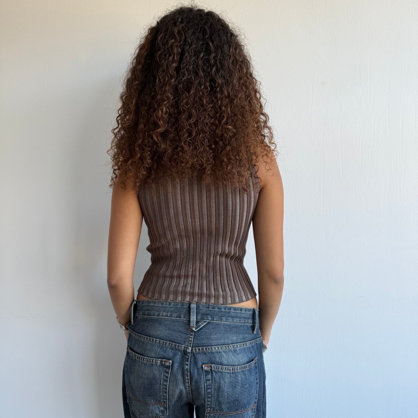 Brown knit top - Size S