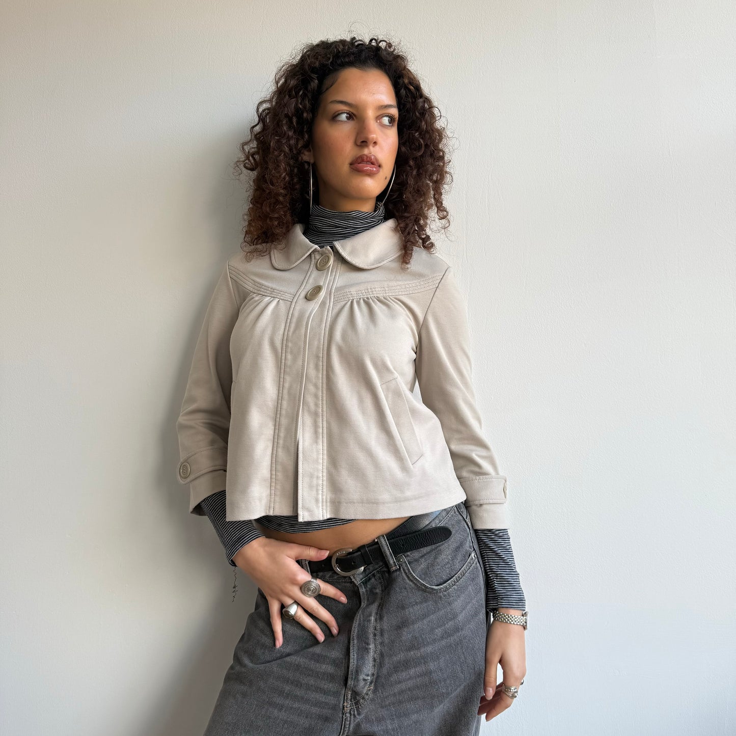 Beige swing jacket - Size S
