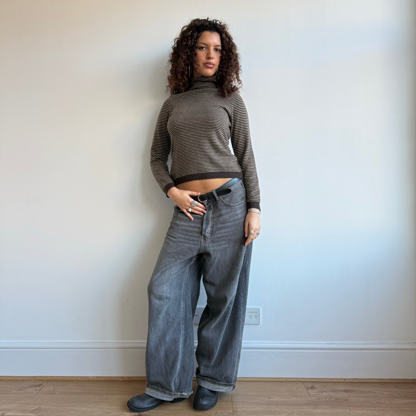 Brown cashmere roll neck - Size S