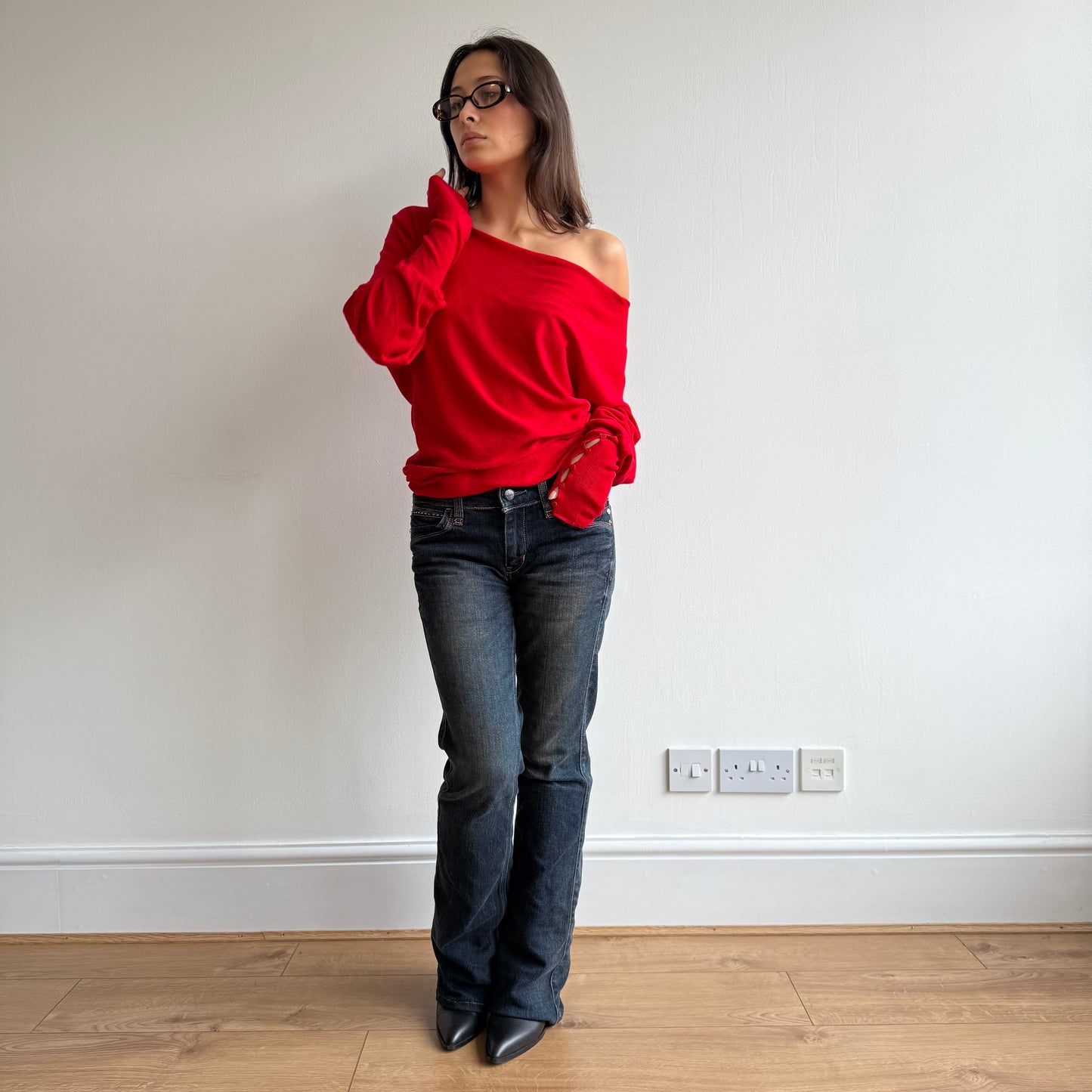 Red slouchy knit - Size L