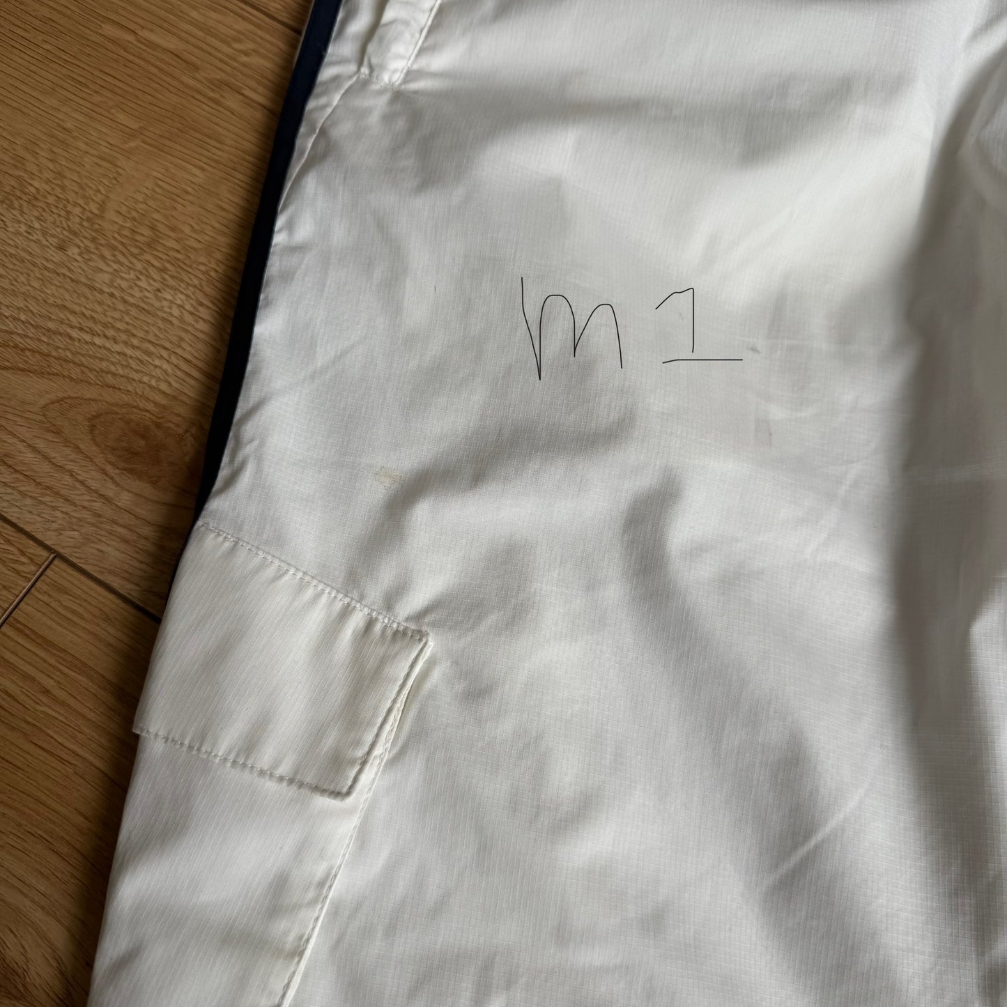 White Adidas cargo capris - Size S + M