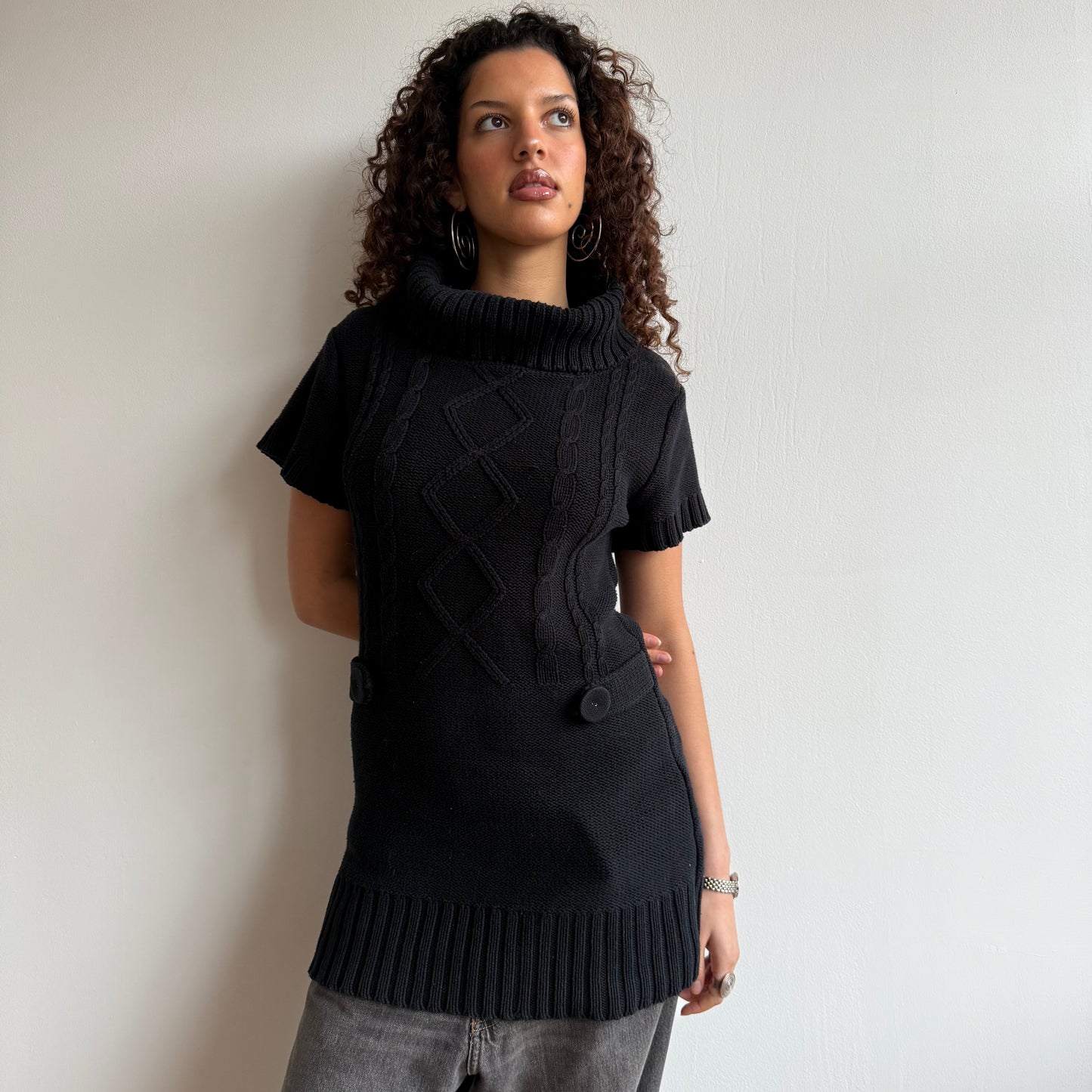 Black knit dress - Size M