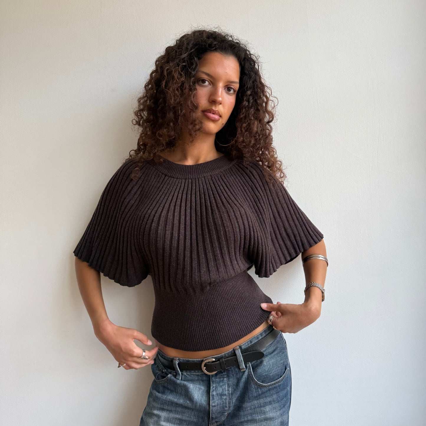 Brown batwing knit - Size S