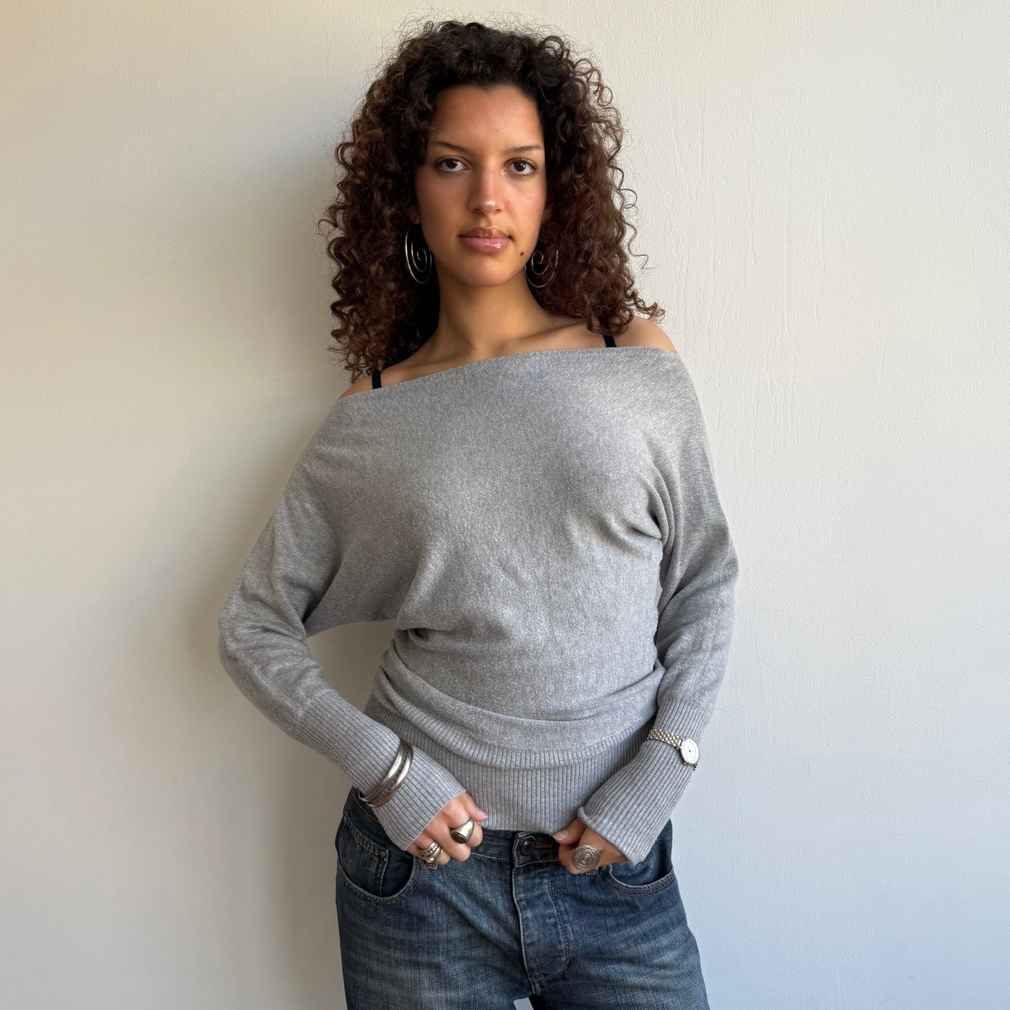 Light grey slouchy knit - Size S