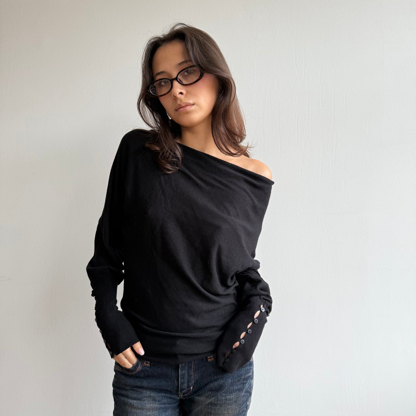 Black slouchy knit - Size S/M